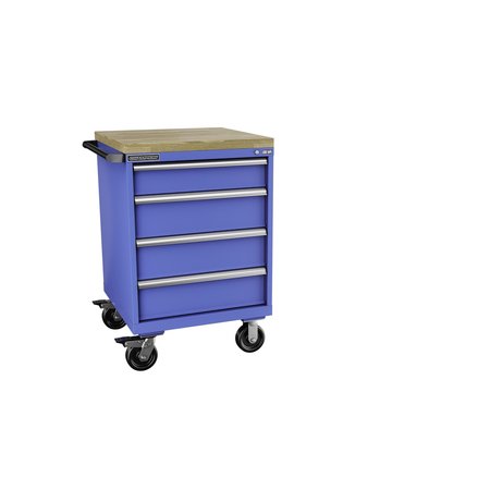 CHAMPION TOOL STORAGE Tool Cabinet, 4 Drawer, Blue, Steel, 28-1/4 in W x 28-1/2 in D x 43-1/4 in H, S15000401ILCMB8BBT-BB S15000401ILCMB8BBT-BB